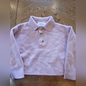 Zara Soft Pink Kids Polo Sweater
